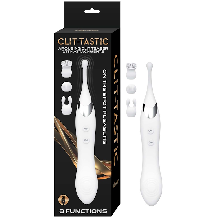 CLIT-TASTIC AROUSING CLIT TEASER W/ATTACHMENTS - WHITE CLIT-TASTIC AROUSING CLIT TEASER W/ATTACHMENTS - WHITE