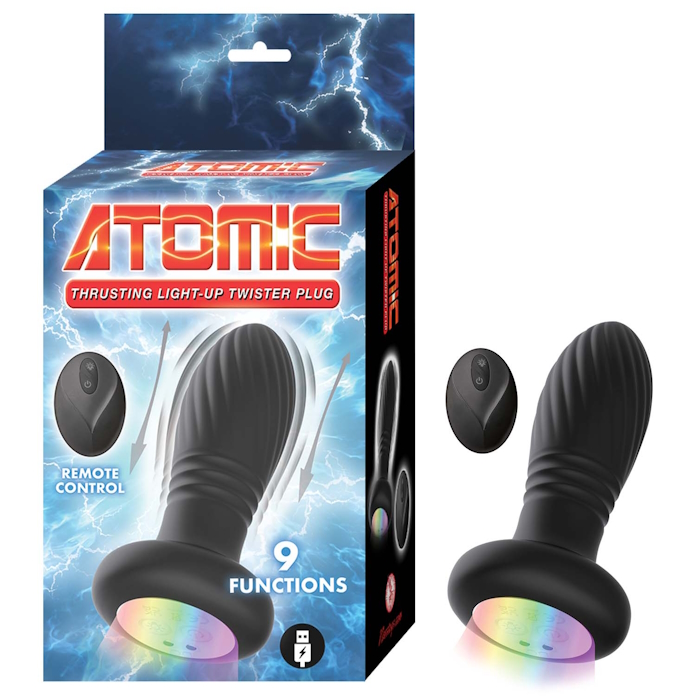 ANAL PLUG BLK ATOMIC THRUSTING LIGHT-UP TWISTER PLUG ANAL PLUG BLK ATOMIC THRUSTING LIGHT-UP TWISTER PLUG