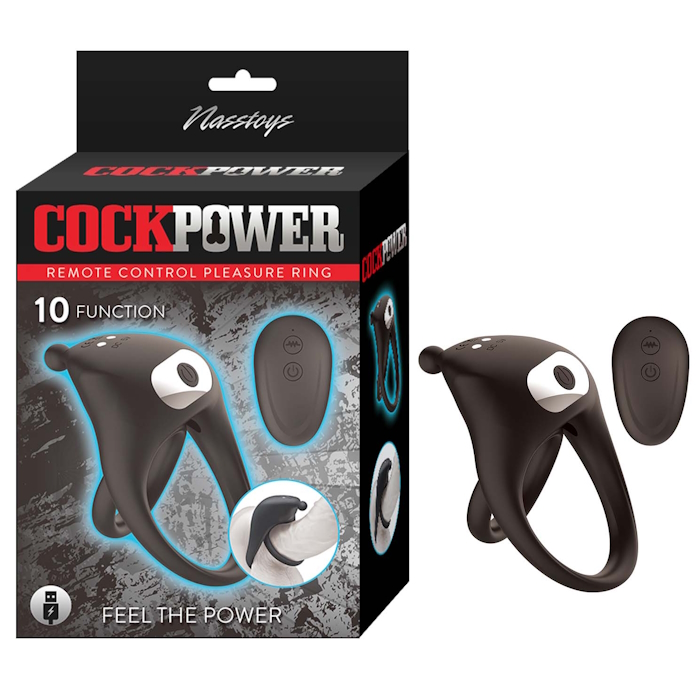 COCKPOWER VIBRATING RING W/ADJUSTABLE COCK TIE - BLACK COCKPOWER VIBRATING RING W/ADJUSTABLE COCK TIE - BLACK