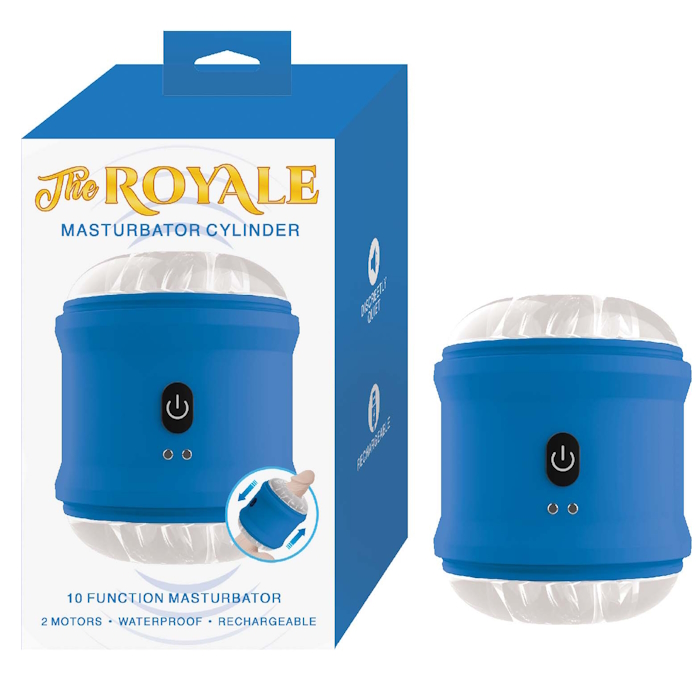 THE ROYALE MASTURBATOR CYLINDER - BLUE THE ROYALE MASTURBATOR CYLINDER - BLUE