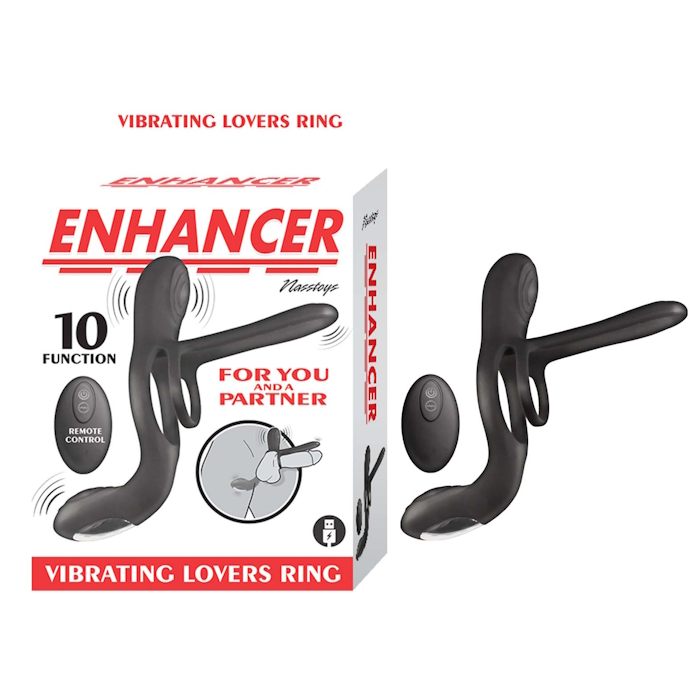 ENHANCER VIBRATING LOVERS RING - BLACK ENHANCER VIBRATING LOVERS RING - BLACK