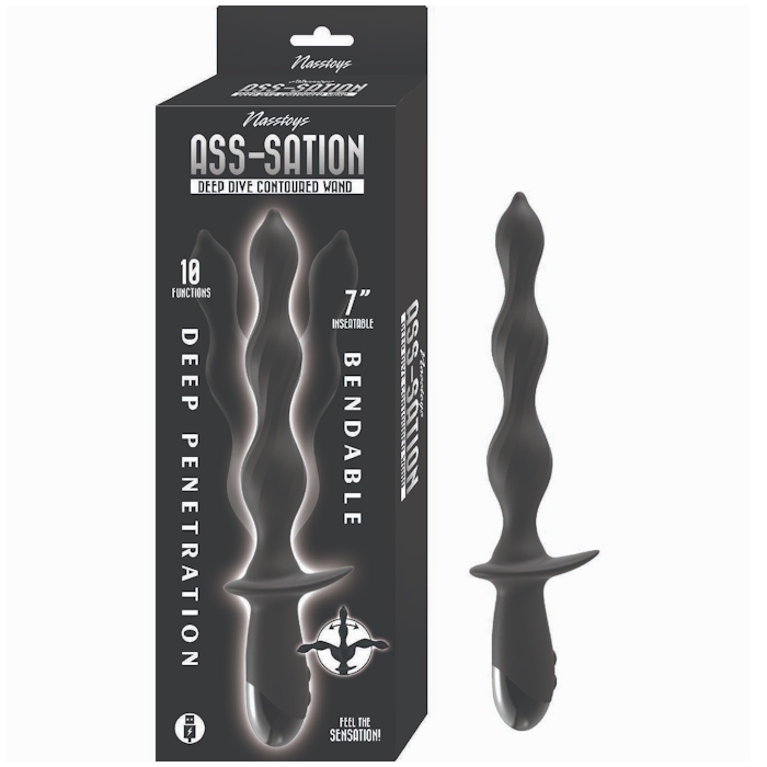 ASS-SATION DEEP DIVE CONTOURED WAND - BLACK ASS-SATION DEEP DIVE CONTOURED WAND - BLACK