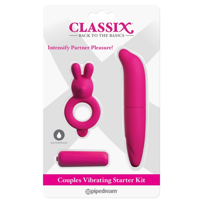 CLASSIX COUPLES VIBRATING STARTER KIT - PINK CLASSIX COUPLES VIBRATING STARTER KIT - PINK