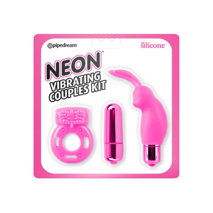 NEON VIBRATING COUPLES KIT - PINK NEON VIBRATING COUPLES KIT - PINK