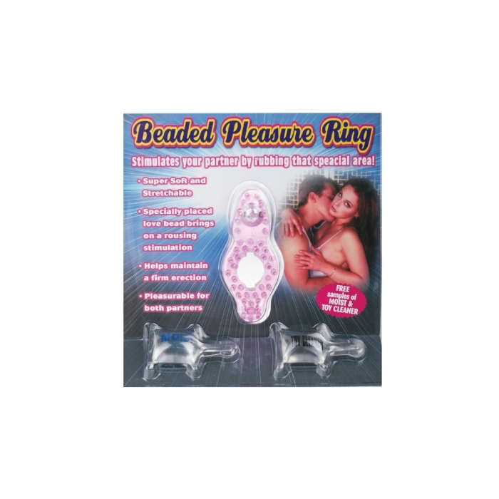 BEADED PLEASURE RING -PINK BEADED PLEASURE RING -PINK