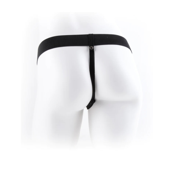 FF SERIES 7" HOLLOW STRAP-ON WITH BALLS - LIGHT/BLACK