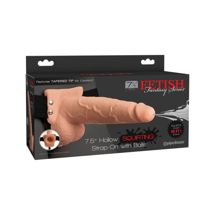 FETISH FANTASY SERIES 7" SQUIRTING HOLLOW STRAP-ON - L FETISH FANTASY SERIES 7" SQUIRTING HOLLOW STRAP-ON - L