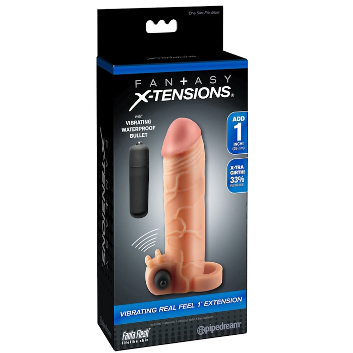 FANTASY X-TENSIONS VIBRATING REAL FEELS 1" EXTENSION - LIGHT FANTASY X-TENSIONS VIBRATING REAL FEELS 1" EXTENSION - LIGHT