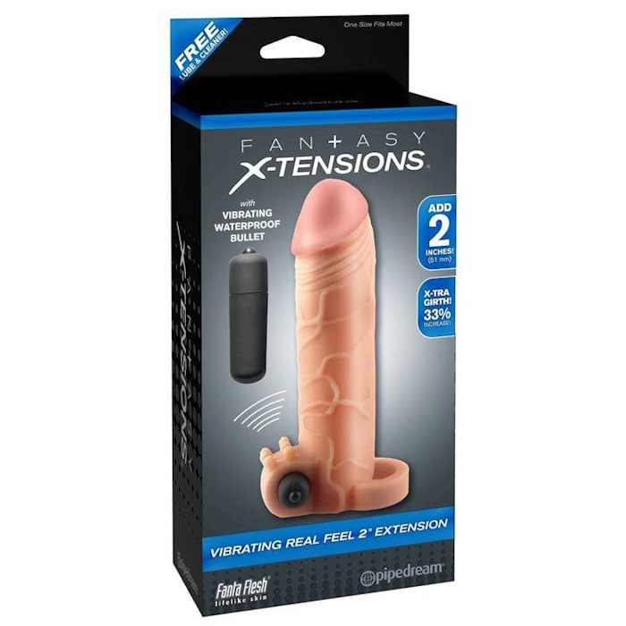 FANTASY X-TENSIONS VIBRATING REAL FEELS 2" EXTENSION - LIGHT FANTASY X-TENSIONS VIBRATING REAL FEELS 2" EXTENSION - LIGHT