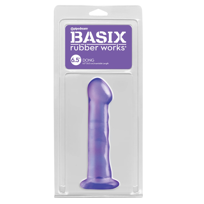 DILDO W/ SUCTION CUP 6.5" PURPLE BASIX RUBBER WORKS DILDO W/ SUCTION CUP 6.5" PURPLE BASIX RUBBER WORKS