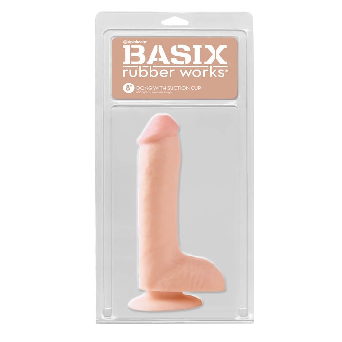 DILDO W/ SUCTION CUP 8" LIGHT BASIX RUBBER WORKS DILDO W/ SUCTION CUP 8" LIGHT BASIX RUBBER WORKS