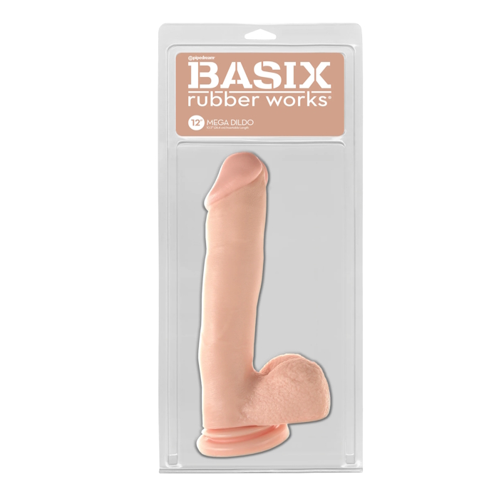MEGA DILDO 12" LIGHT BASIX RUBBER WORKS MEGA DILDO 12" LIGHT BASIX RUBBER WORKS