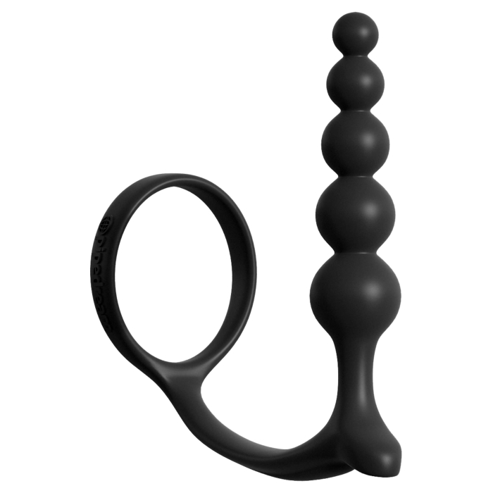 AFC ASS-GASM COCKRING ANAL BEADS - BLACK 10.5"