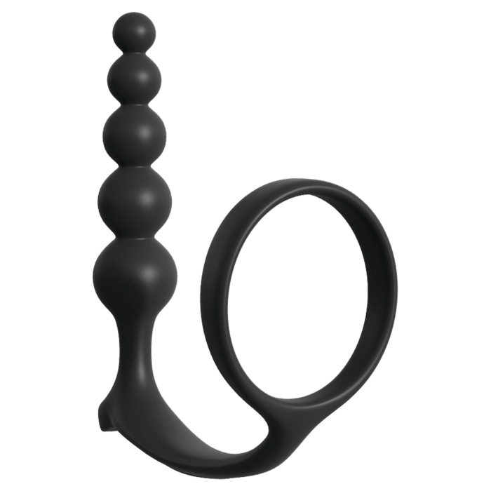 AFC ASS-GASM COCKRING ANAL BEADS - BLACK 10.5"