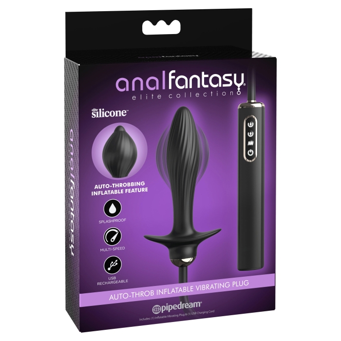 ANAL FANTASY AUTO-THROB INFLATABLE VIBE PLUG - BLACK ANAL FANTASY AUTO-THROB INFLATABLE VIBE PLUG - BLACK