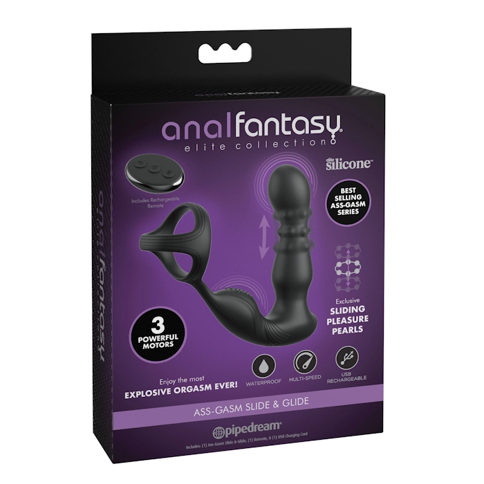 ANAL PLUG ASS-GASM SLIDE & GLIDE BLACK ANAL FANTASY ELITE ANAL PLUG ASS-GASM SLIDE & GLIDE BLACK ANAL FANTASY ELITE