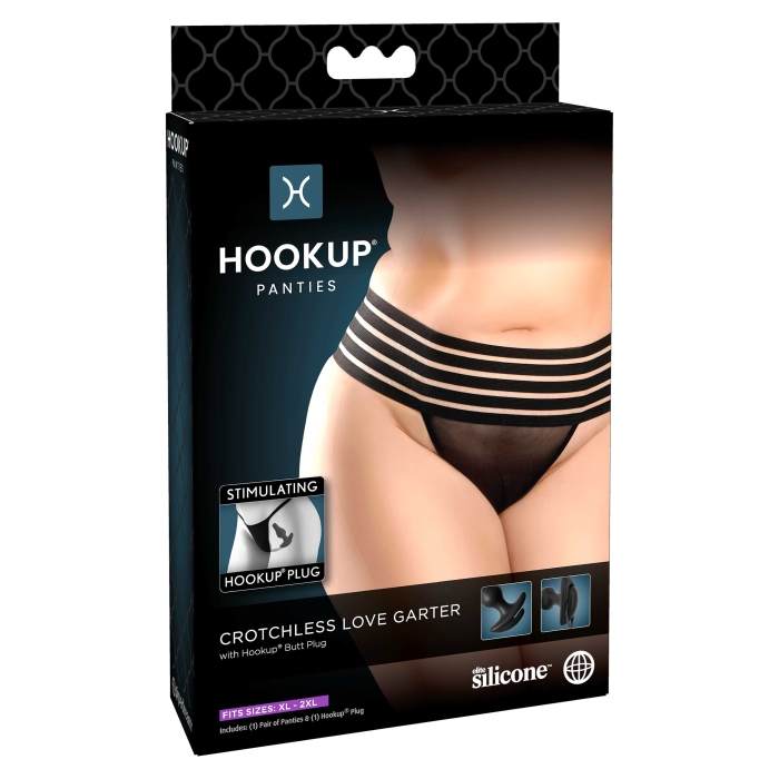 * 5% OFF! * HOOKUP PANTIES CROTCHLESS LOVE GARTER - FITS XL-XXL * 5% OFF! * HOOKUP PANTIES CROTCHLESS LOVE GARTER - FITS XL-XXL