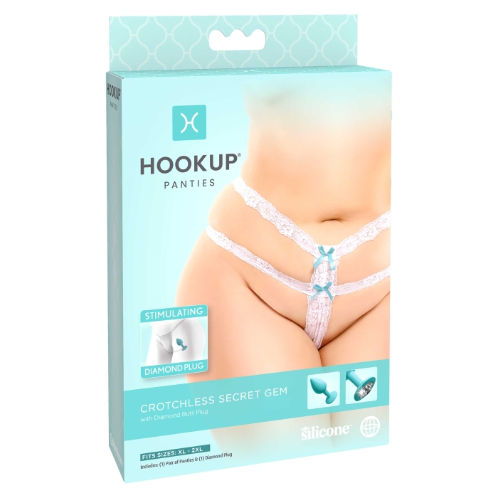 * 5% OFF! * HOOKUP PANTIES CROTCHLESS SECRET GEM - FITS XL-XXL * 5% OFF! * HOOKUP PANTIES CROTCHLESS SECRET GEM - FITS XL-XXL