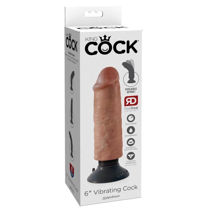VIBE DILDO 6" TAN KING COCK VIBE DILDO 6" TAN KING COCK