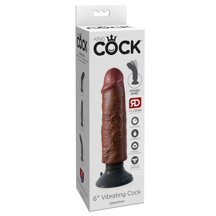 VIBE DILDO 6" BROWN KING COCK VIBE DILDO 6" BROWN KING COCK