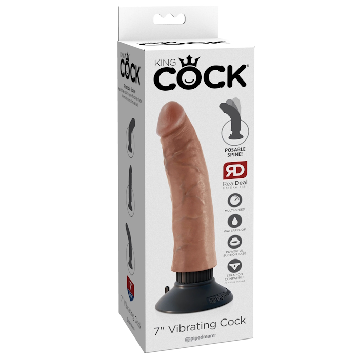 KING COCK 7" VIBE DILDO TAN KING COCK 7" VIBE DILDO TAN