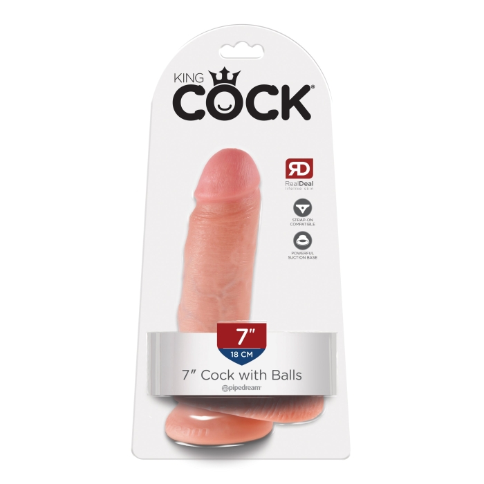 KING COCK 7" COCK WITH BALLS - LIGHT
