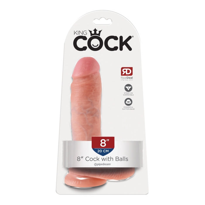 DILDO W/ BALLS 8" LIGHT KING COCK DILDO W/ BALLS 8" LIGHT KING COCK