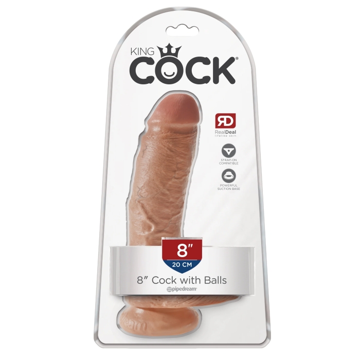 DILDO W/ BALLS 8" TAN KING COCK DILDO W/ BALLS 8" TAN KING COCK