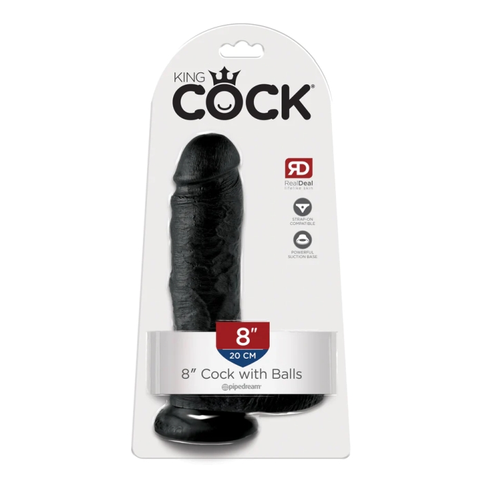 KING COCK 8" COCK W/ BALLS - BLACK KING COCK 8" COCK W/ BALLS - BLACK