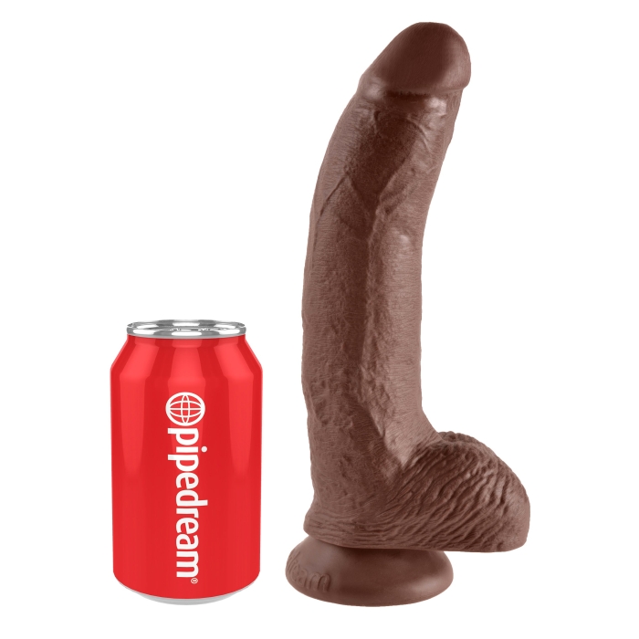 KING COCK 9" COCK WITH BALLS - BROWN