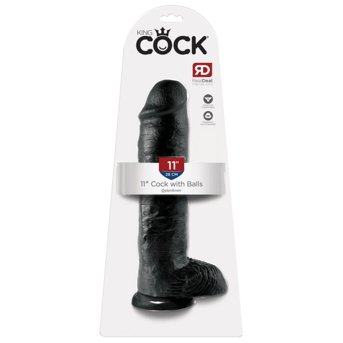 KING COCK 11" COCK W/ BALLS - BLACK KING COCK 11" COCK W/ BALLS - BLACK