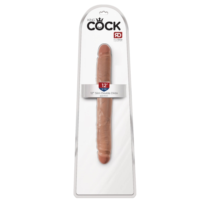 KING COCK 12" SLIM DOUBLE DILDO - TAN KING COCK 12" SLIM DOUBLE DILDO - TAN