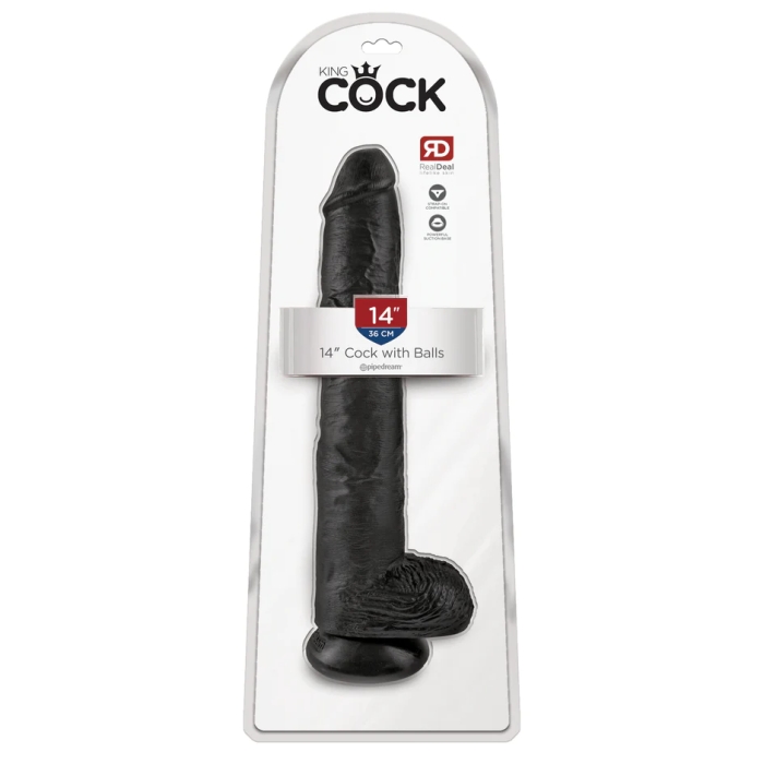 KING COCK 14" COCK W/ BALLS - BLACK KING COCK 14" COCK W/ BALLS - BLACK