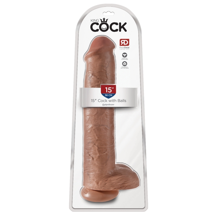 KING COCK 15" COCK WITH BALLS - TAN KING COCK 15" COCK WITH BALLS - TAN