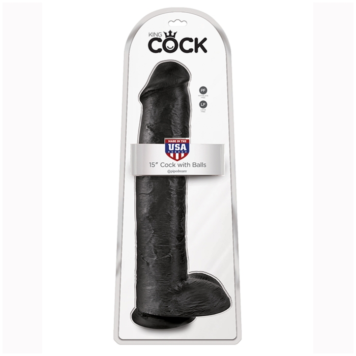 KING COCK 15IN COCK WITH BALLS - BLACK KING COCK 15IN COCK WITH BALLS - BLACK