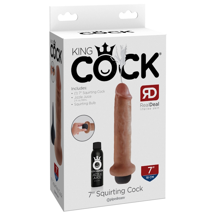 SQUIRTING DILDO 7" TAN KING COCK SQUIRTING DILDO 7" TAN KING COCK