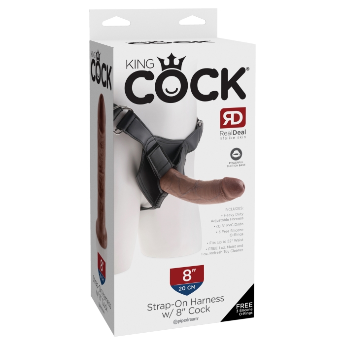 KING COCK STRAP-ON HARNESS WITH 8" COCK - BROWN KING COCK STRAP-ON HARNESS WITH 8" COCK - BROWN