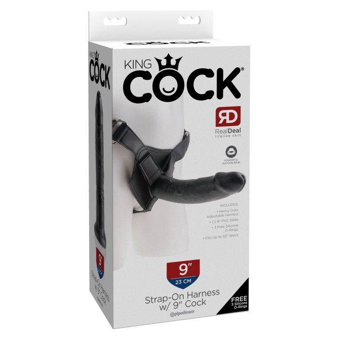 KING COCK STRAP-ON HARNESS WITH 9" COCK - BLACK KING COCK STRAP-ON HARNESS WITH 9" COCK - BLACK