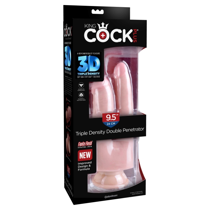 KING COCK PLUS TRIPLE DENSITY DOUBLE PENETRATOR - LIGHT KING COCK PLUS TRIPLE DENSITY DOUBLE PENETRATOR - LIGHT