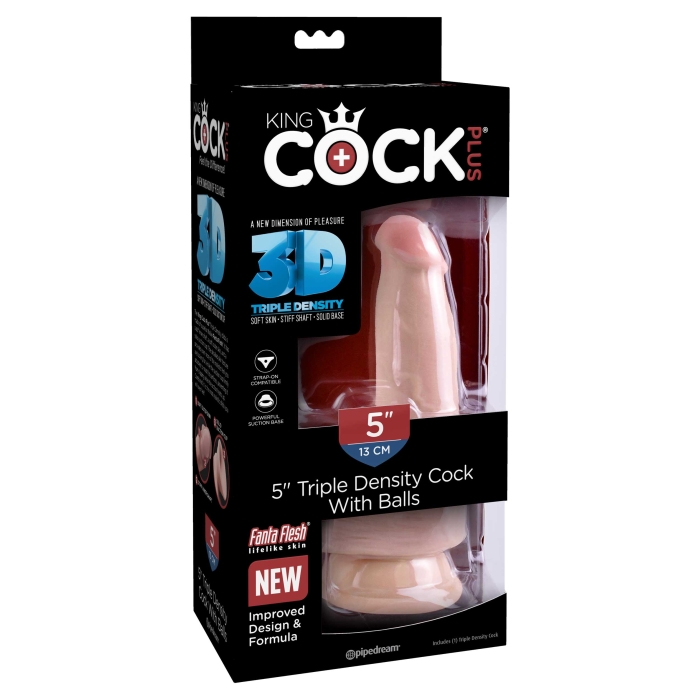 KING COCK PLUS 5" TRIPLE DENSITY COCK WITH BALLS - LIGHT KING COCK PLUS 5" TRIPLE DENSITY COCK WITH BALLS - LIGHT