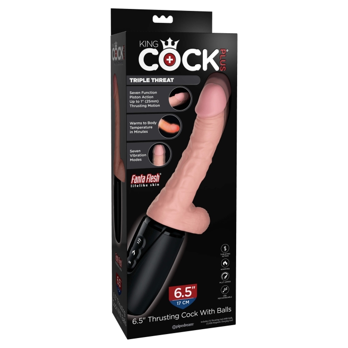 KING COCK PLUS 6.5" THRUSTING COCK W/ BALLS KING COCK PLUS 6.5" THRUSTING COCK W/ BALLS