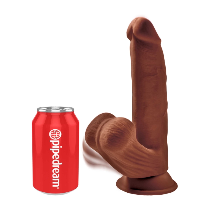 KCP 8" TRIPLE DENSITY COCK WITH SWINGING BALLS - BROWN