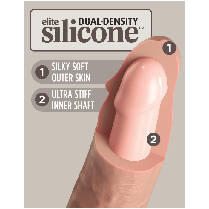 KING COCK ELITE 9" SILICONE DUAL DENSITY COCK - LIGHT