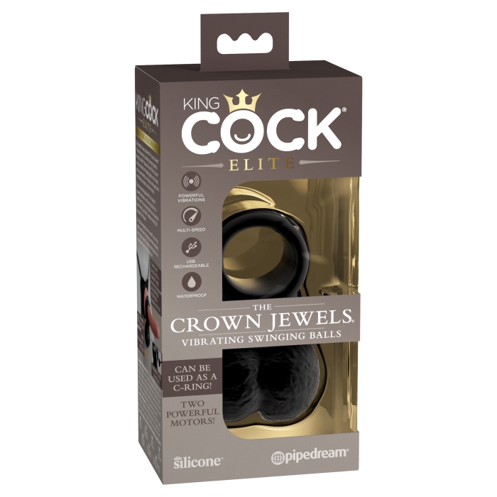 KING COCK ELITE VIBE SILICONE BALLS - BLACK KING COCK ELITE VIBE SILICONE BALLS - BLACK