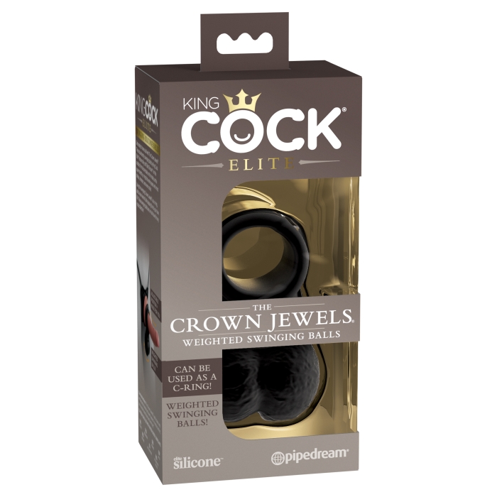 KING COCK ELITE SWINGING SILICONE BALLS - BLACK KING COCK ELITE SWINGING SILICONE BALLS - BLACK