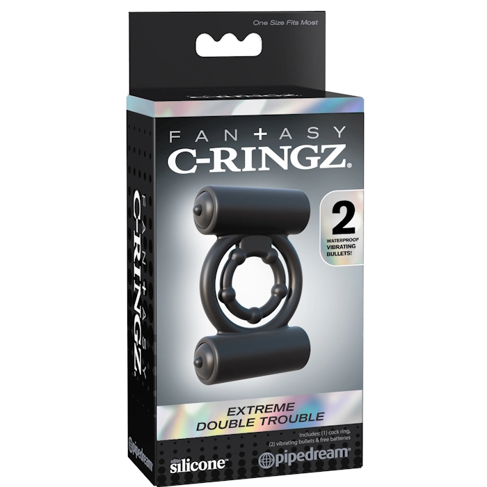 COCK RING BLACK FANTASY C RINGZ EXTREME DOUBLE TROUBLE COCK RING BLACK FANTASY C RINGZ EXTREME DOUBLE TROUBLE