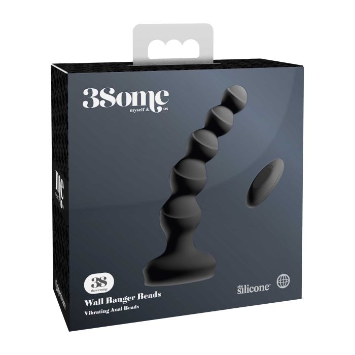 3SOME WALL BANGER BEADS - BLACK 6.5" 3SOME WALL BANGER BEADS - BLACK 6.5"