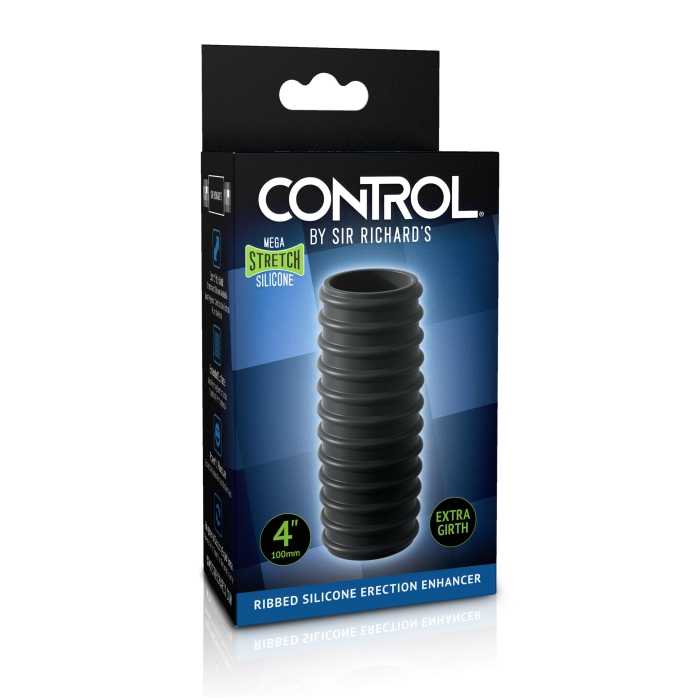 SIR RICHARD'S CONTROL RIBBED ERECTION ENHANCER - BLACK SIR RICHARD'S CONTROL RIBBED ERECTION ENHANCER - BLACK