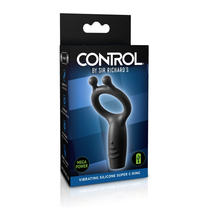 SIR RICHARD'S CONTROL VIBRATING SUPER C-RING - BLACK SIR RICHARD'S CONTROL VIBRATING SUPER C-RING - BLACK