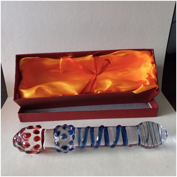GLASS MASSAGER BLUE LARGE GLASS MASSAGER BLUE LARGE
